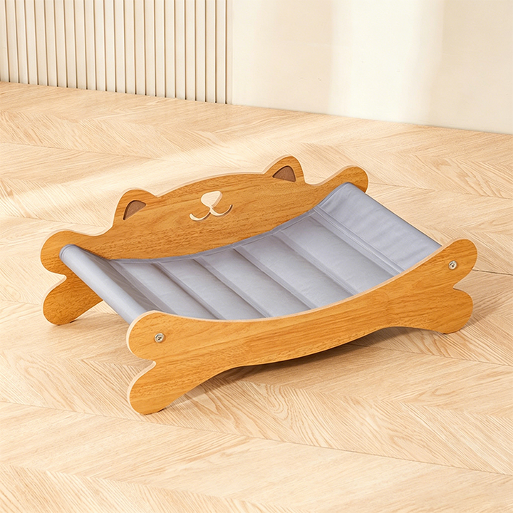 Contemporary Creative Fabric Gel MDF Irregular Paper Core Curved Cooling Cat Bed For Living Room