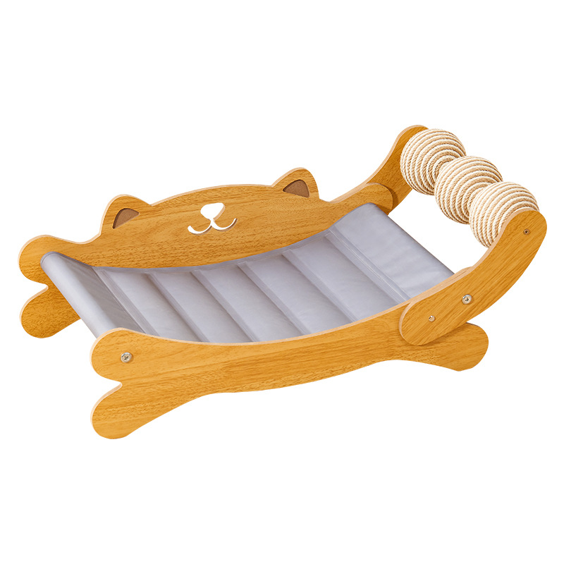 Contemporary Creative Fabric Gel MDF Irregular Paper Core Curved Cooling Cat Bed For Living Room