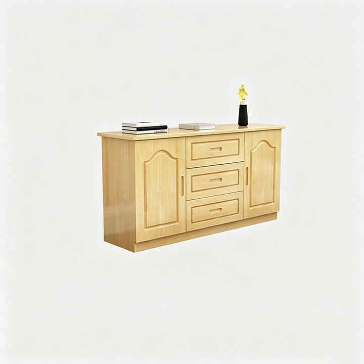 Traditional French Rectangular Pine Wood Plywood TV Stand 3-Drawer For Living Room