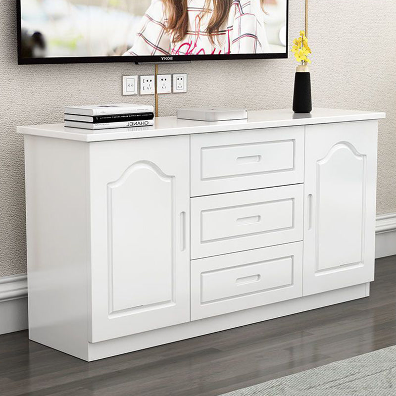 Traditional French Rectangular Pine Wood Plywood TV Stand 3-Drawer For Living Room