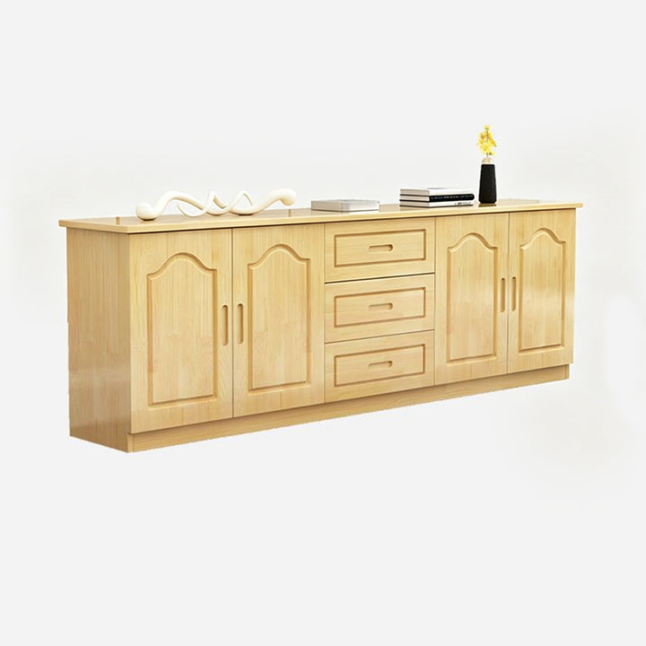 Traditional French Rectangular Pine Wood Plywood TV Stand 3-Drawer For Living Room