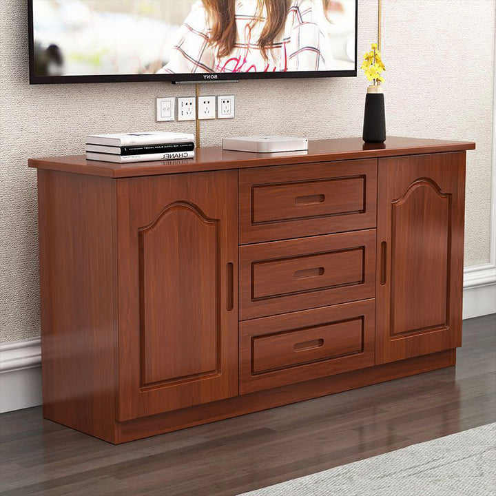 Traditional French Rectangular Pine Wood Plywood TV Stand 3-Drawer For Living Room