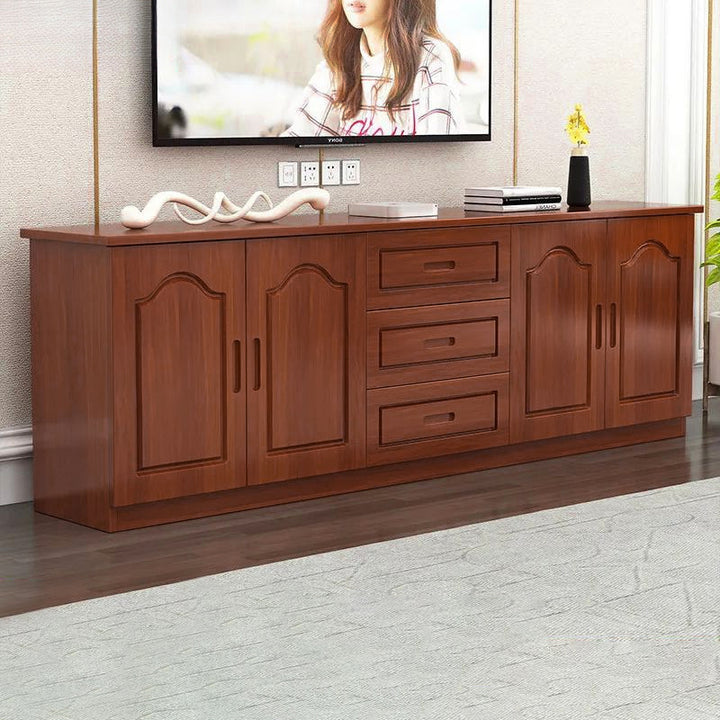 Traditional French Rectangular Pine Wood Plywood TV Stand 3-Drawer For Living Room