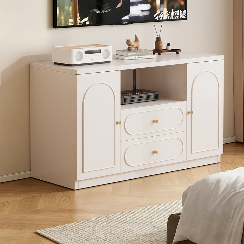 Traditional French Rectangular Eco-Board MDF TV Stand 2-Drawer For Living Room