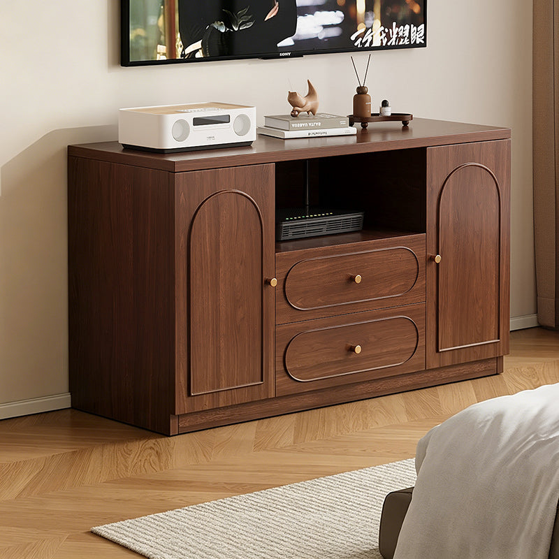 Traditional French Rectangular Eco-Board MDF TV Stand 2-Drawer For Living Room