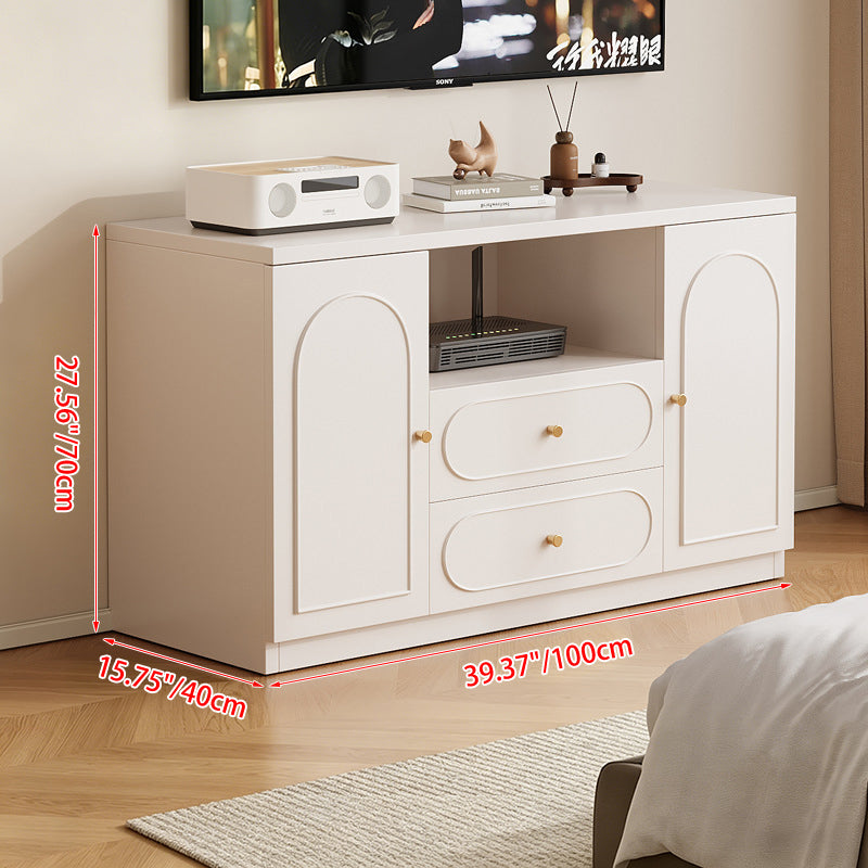 Traditional French Rectangular Eco-Board MDF TV Stand 2-Drawer For Living Room
