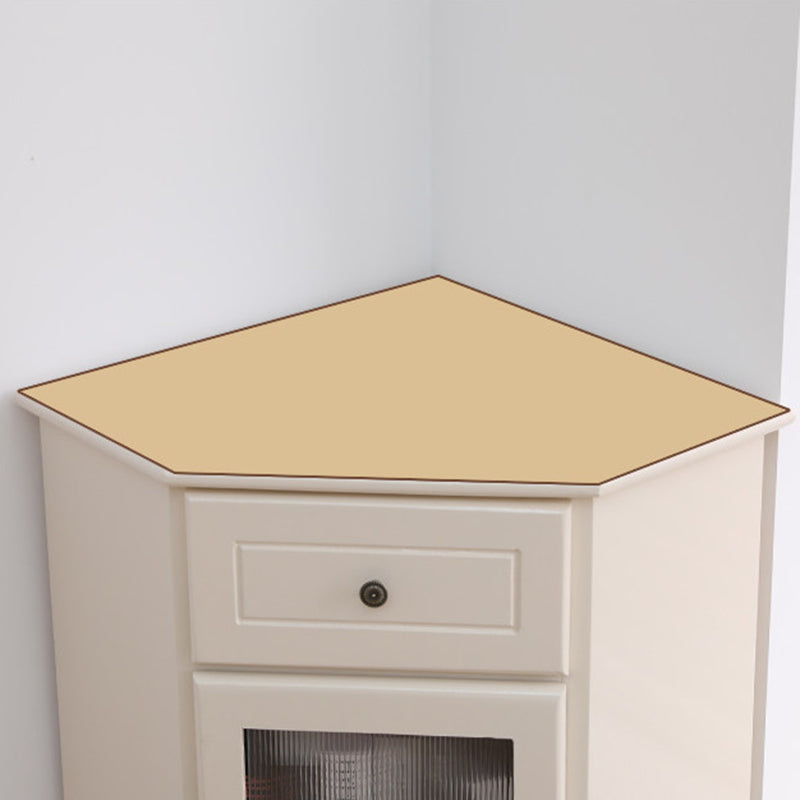 Traditional Chinese Rectangular Paulownia Wood Corner Storage Cabinet 1-Drawer For Living Room