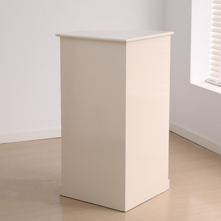 Traditional Chinese Rectangular Paulownia Wood Corner Storage Cabinet 1-Drawer For Living Room
