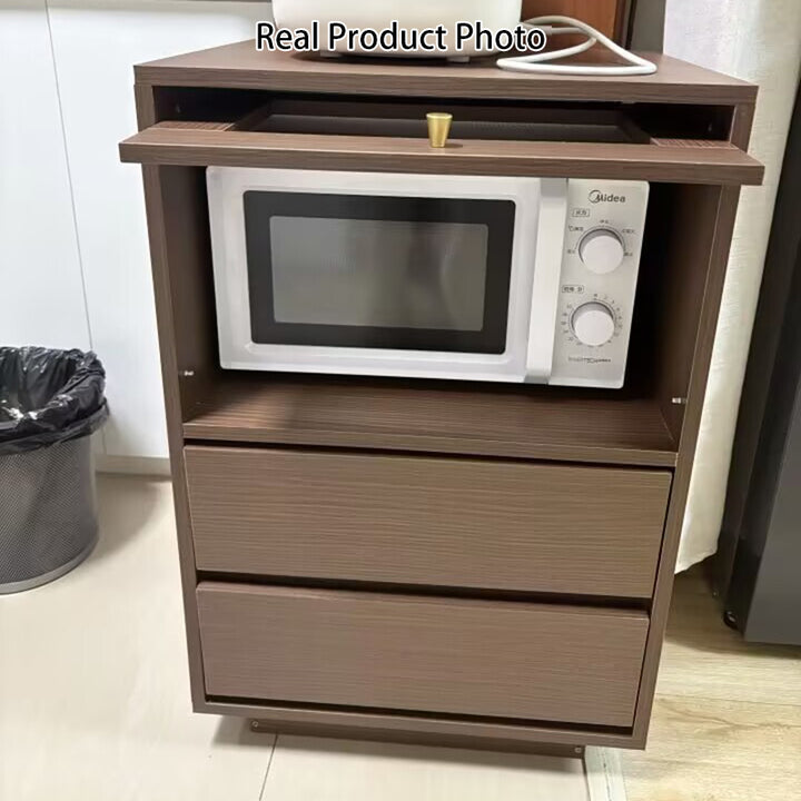 Traditional Japanese Rectangular MDF Acrylic Storage Cabinet 2-Drawer For Living Room