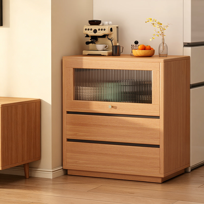 Traditional Japanese Rectangular MDF Acrylic Storage Cabinet 2-Drawer For Living Room