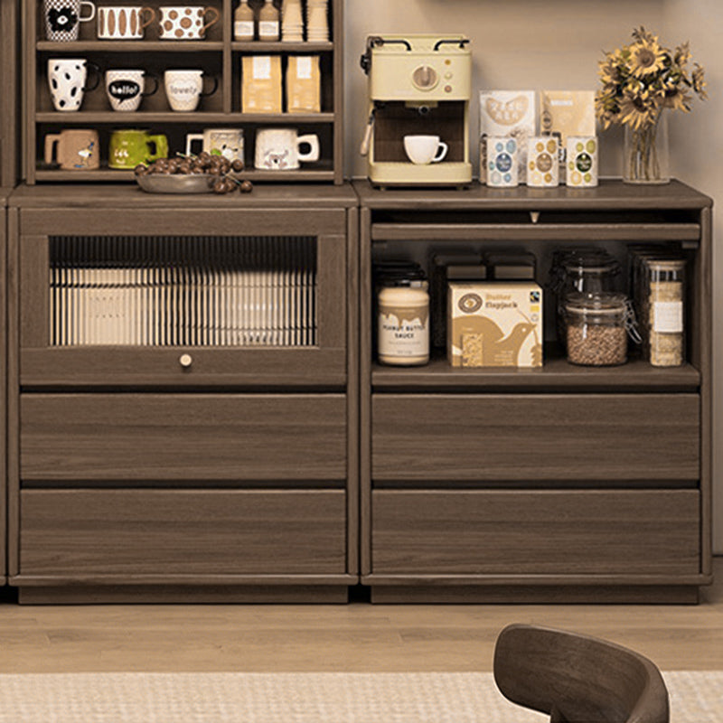 Traditional Japanese Rectangular MDF Acrylic Storage Cabinet 2-Drawer For Living Room