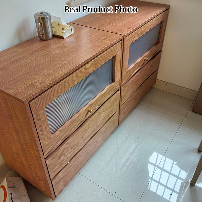 Traditional Japanese Rectangular MDF Acrylic Storage Cabinet 2-Drawer For Living Room
