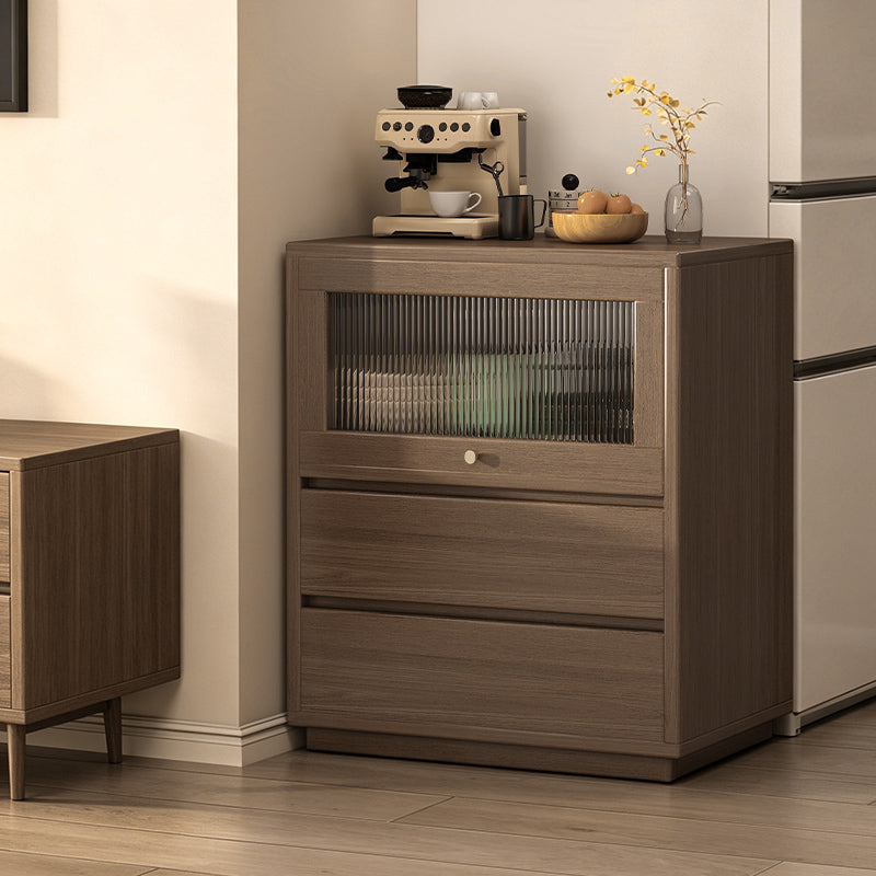 Traditional Japanese Rectangular MDF Acrylic Storage Cabinet 2-Drawer For Living Room