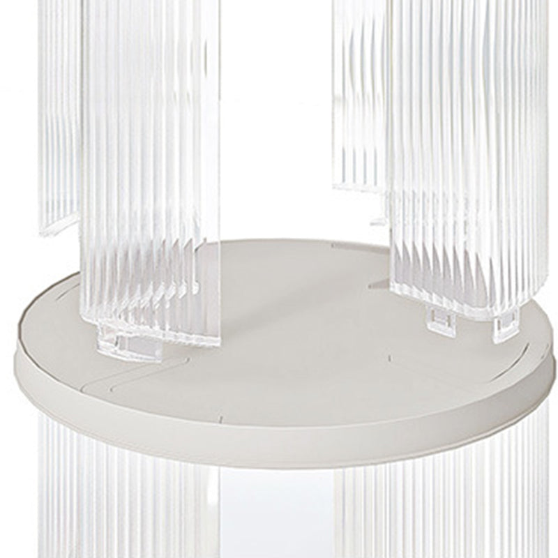 Modern Minimalist Round Square ABS PET 360° Rotating Bookshelf Storage Cabinet 5-Tier For Living Room