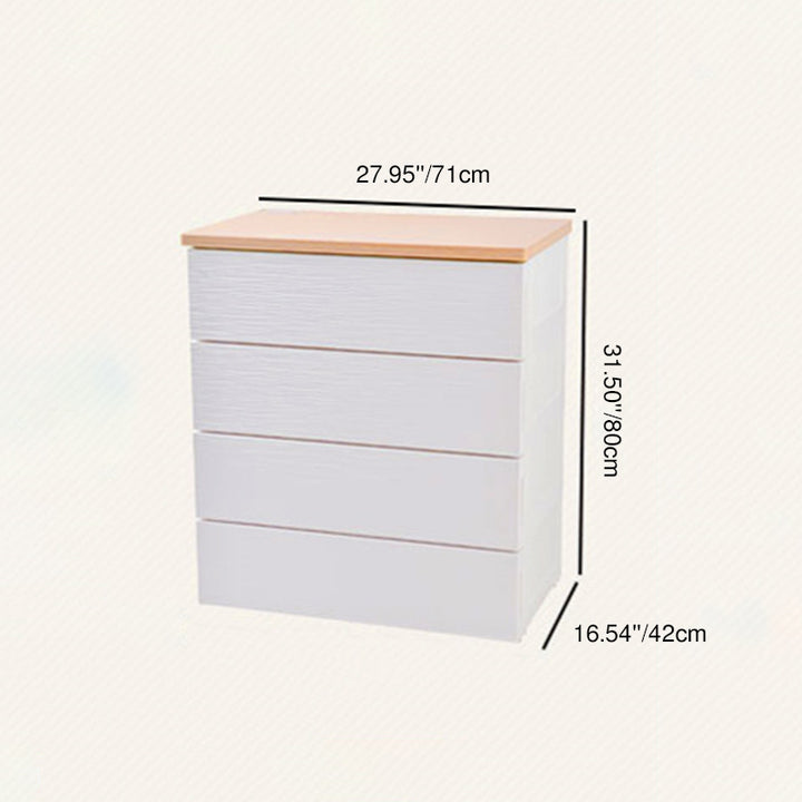 Modern Minimalist Rectangular MDF Plastic Storage Cabinet With 3/4/5 Drawers For Living Room