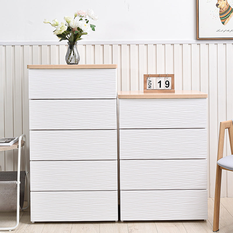Modern Minimalist Rectangular MDF Plastic Storage Cabinet With 3/4/5 Drawers For Living Room
