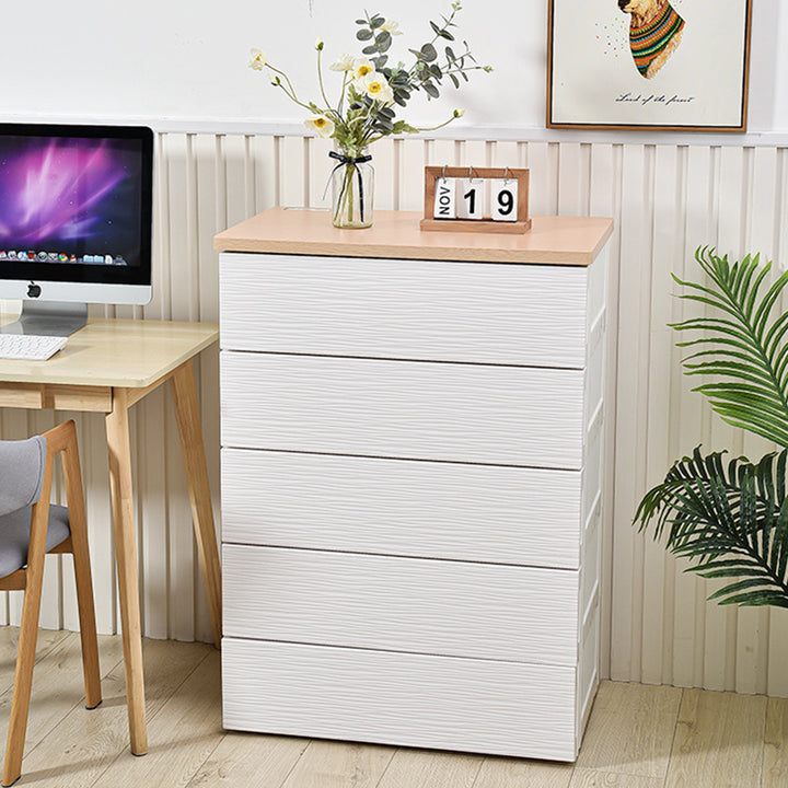 Modern Minimalist Rectangular MDF Plastic Storage Cabinet With 3/4/5 Drawers For Living Room