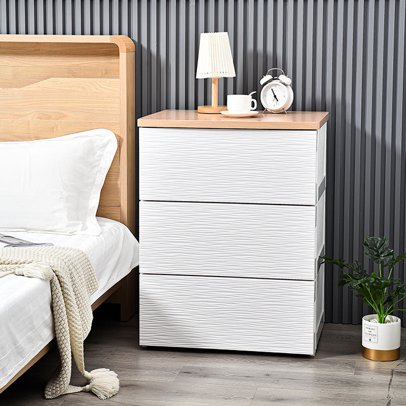 Modern Minimalist Rectangular MDF Plastic Storage Cabinet With 3/4/5 Drawers For Living Room