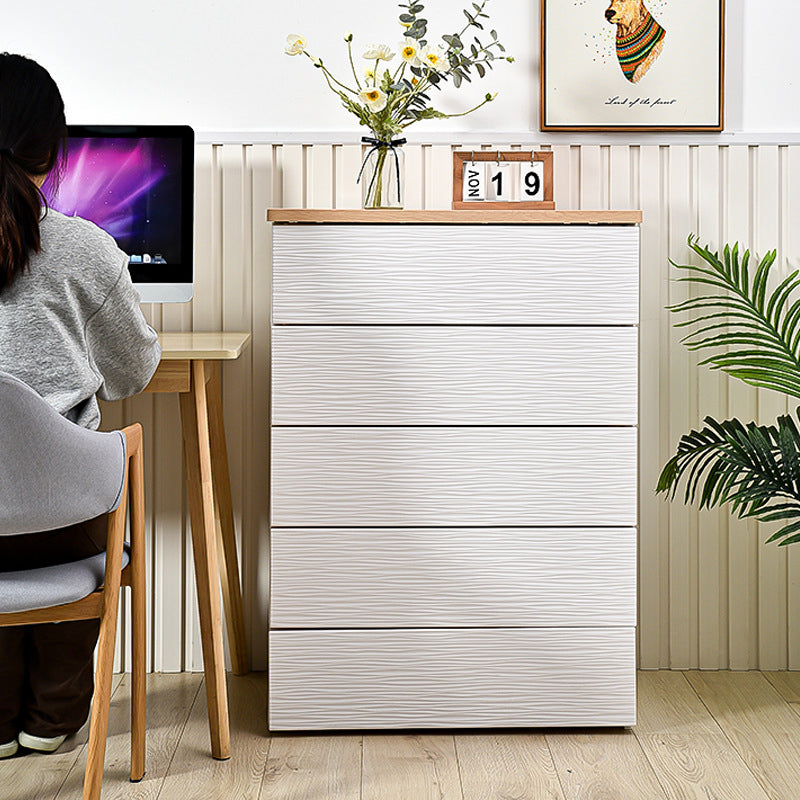 Modern Minimalist Rectangular MDF Plastic Storage Cabinet With 3/4/5 Drawers For Living Room