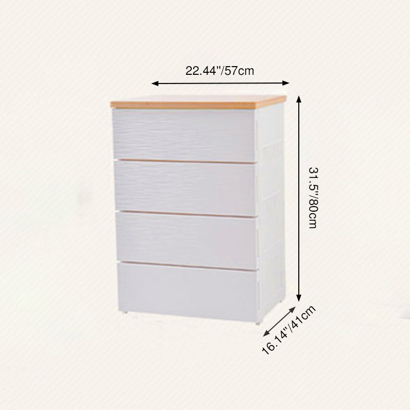 Modern Minimalist Rectangular MDF Plastic Storage Cabinet With 3/4/5 Drawers For Living Room