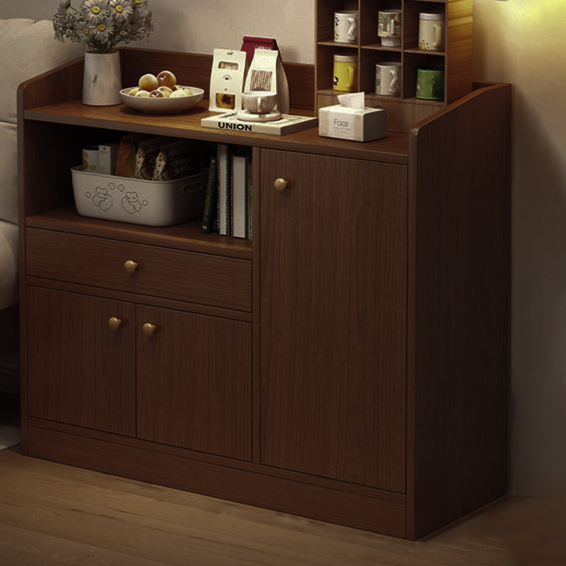 Modern Minimalist Rectangular MDF Plastic Metal Plate Narrow Storage Cabinet 1 Open Shelf 2/3 Door For Living Room
