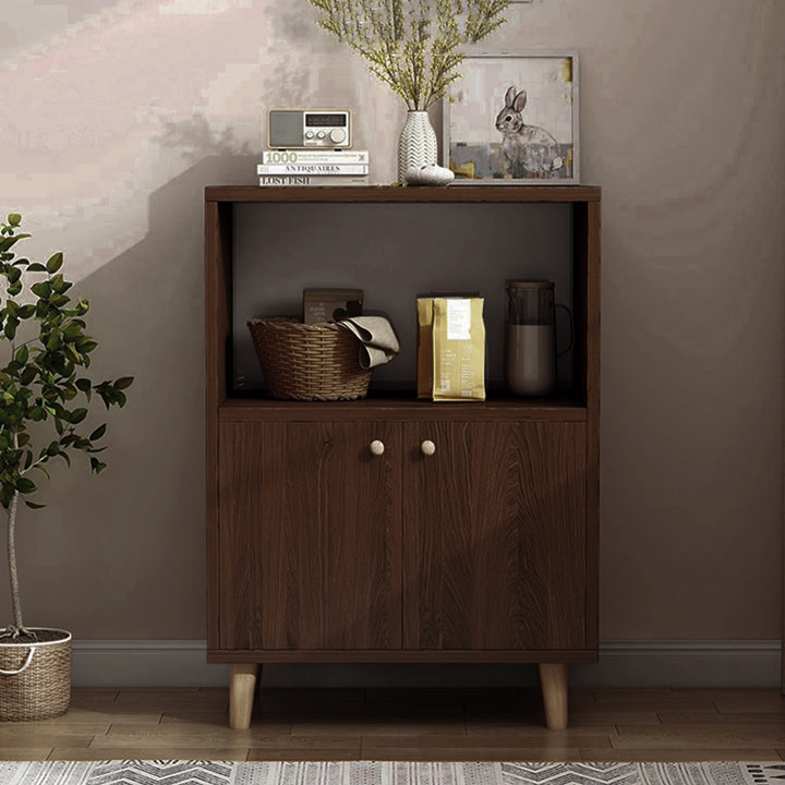 Modern Minimalist Rectangular MDF Plastic Metal Plate Narrow Storage Cabinet 1 Open Shelf 2/3 Door For Living Room