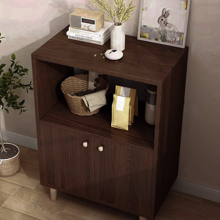 Modern Minimalist Rectangular MDF Plastic Metal Plate Narrow Storage Cabinet 1 Open Shelf 2/3 Door For Living Room