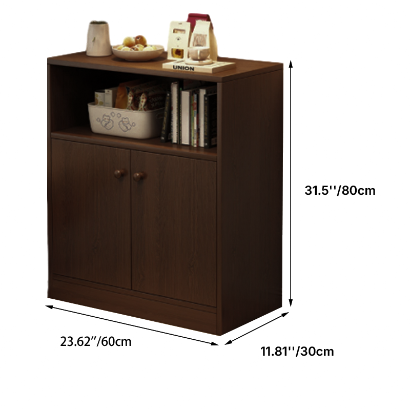 Modern Minimalist Rectangular MDF Plastic Metal Plate Narrow Storage Cabinet 1 Open Shelf 2/3 Door For Living Room