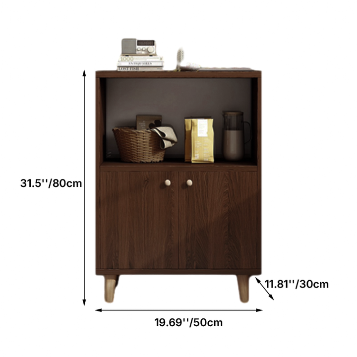 Modern Minimalist Rectangular MDF Plastic Metal Plate Narrow Storage Cabinet 1 Open Shelf 2/3 Door For Living Room
