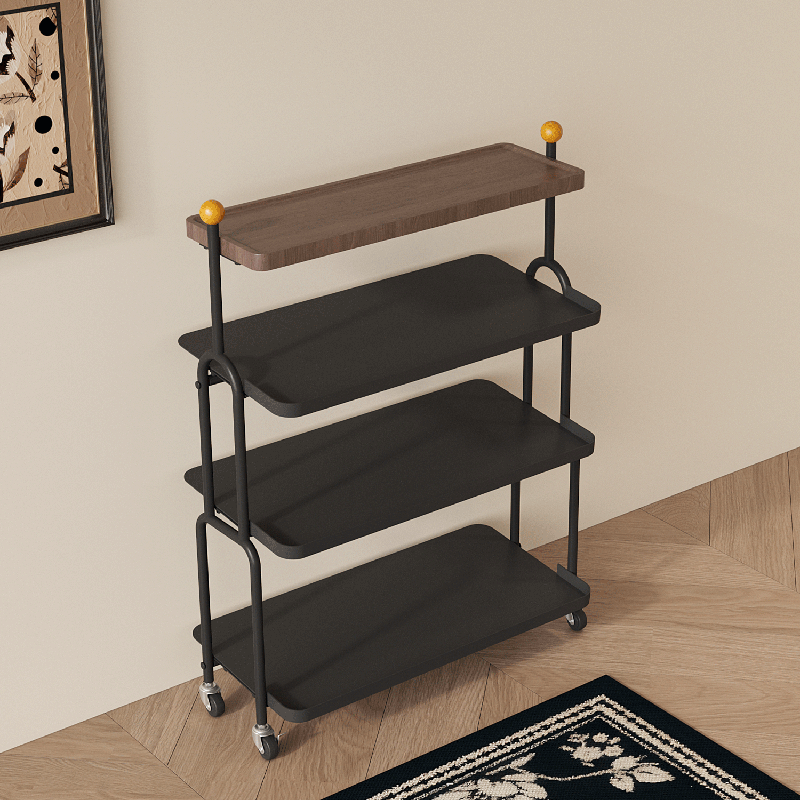 Modern Minimalist Rectangular MDF Iron Shoe Storage 4-Tier For Entryways