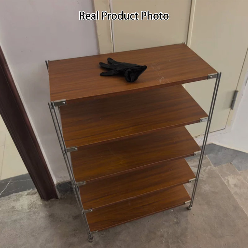 Traditional Japanese Rectangular OSB Steel Shoe Storage 6-Tier For Entryways