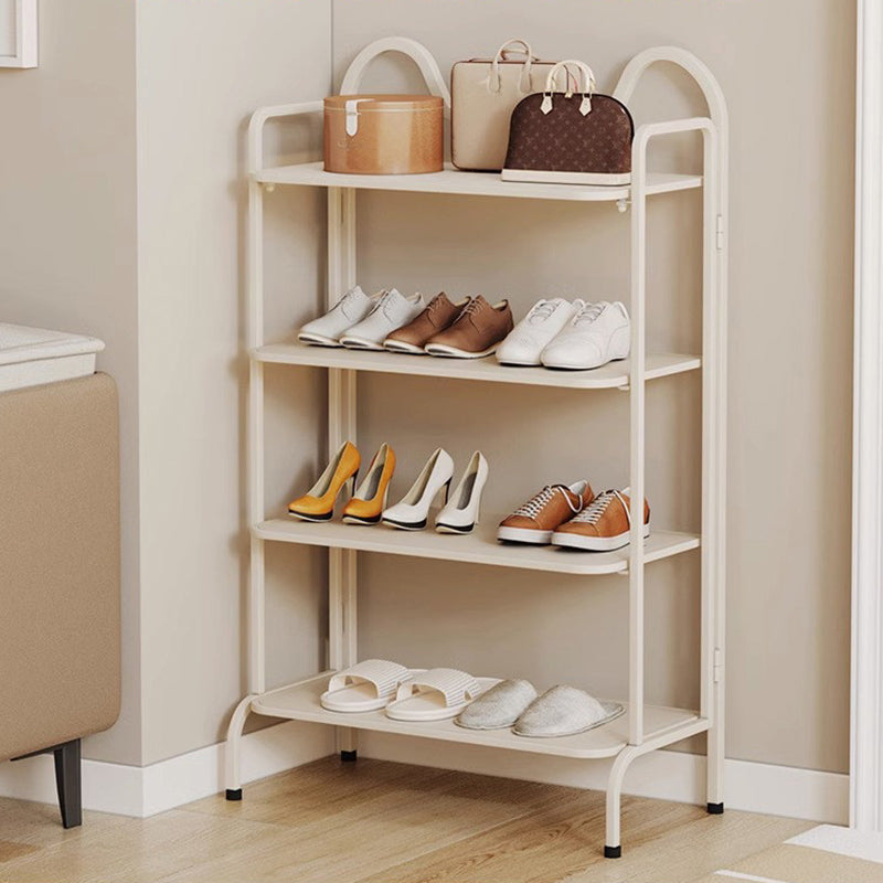 Modern Minimalist Iron Cat-Ear Curved Rectangular Shoe Storage 4-Tier For Entryways