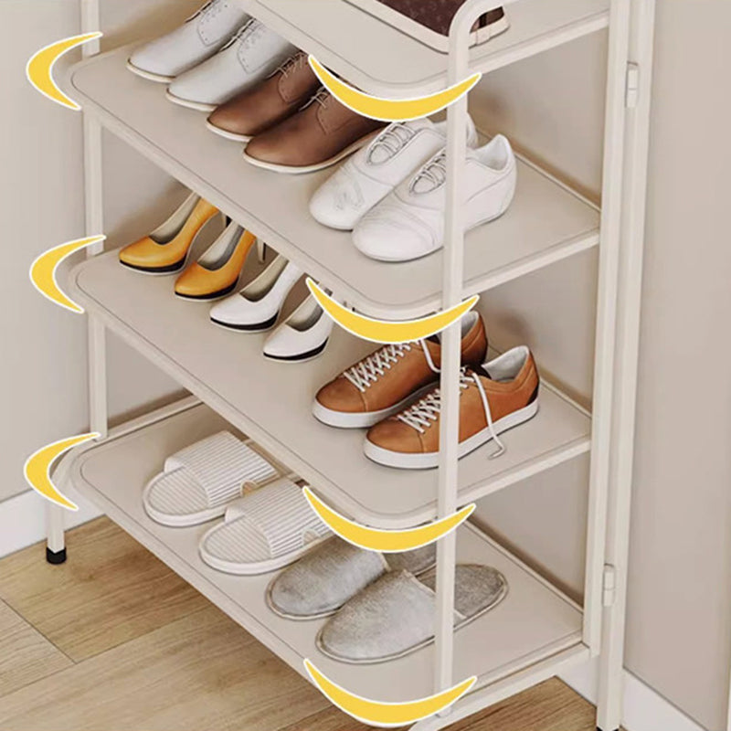 Modern Minimalist Iron Cat-Ear Curved Rectangular Shoe Storage 4-Tier For Entryways