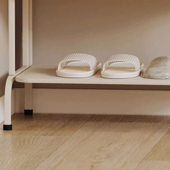 Modern Minimalist Iron Cat-Ear Curved Rectangular Shoe Storage 4-Tier For Entryways