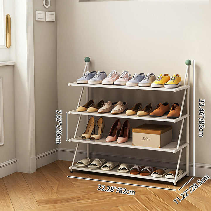 Modern Minimalist Rectangular Triangular Carbon Steel PP Shoe Storage 4/5-Tier For Entryways