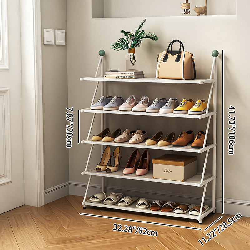 Modern Minimalist Rectangular Triangular Carbon Steel PP Shoe Storage 4/5-Tier For Entryways