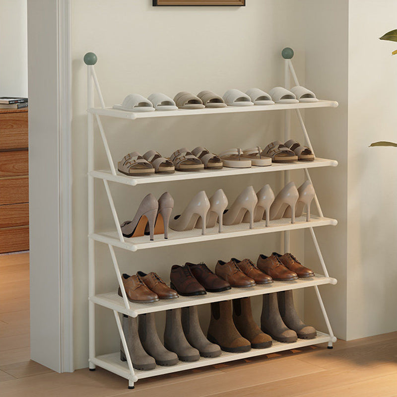 Modern Minimalist Rectangular Triangular Carbon Steel PP Shoe Storage 4/5-Tier For Entryways