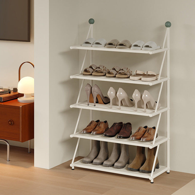 Modern Minimalist Rectangular Triangular Carbon Steel PP Shoe Storage 4/5-Tier For Entryways