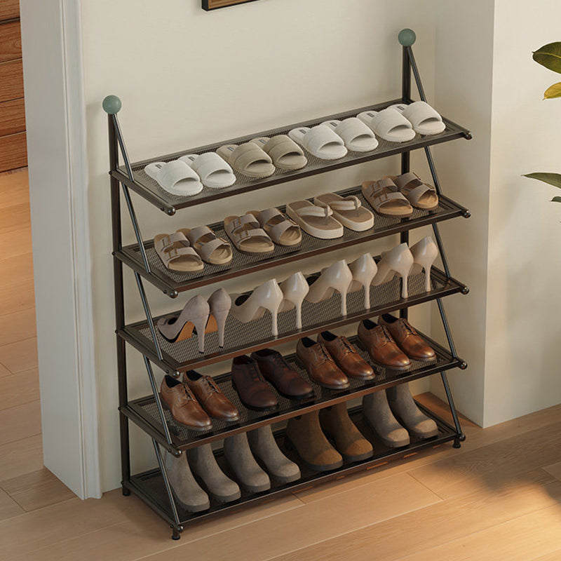 Modern Minimalist Rectangular Triangular Carbon Steel PP Shoe Storage 4/5-Tier For Entryways