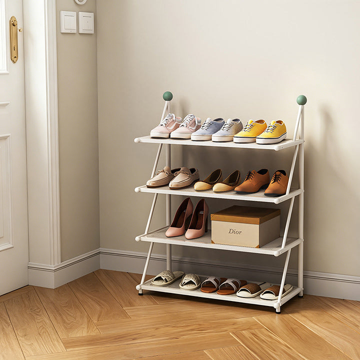 Modern Minimalist Rectangular Triangular Carbon Steel PP Shoe Storage 4/5-Tier For Entryways