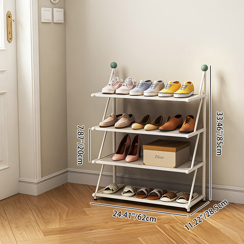 Modern Minimalist Rectangular Triangular Carbon Steel PP Shoe Storage 4/5-Tier For Entryways