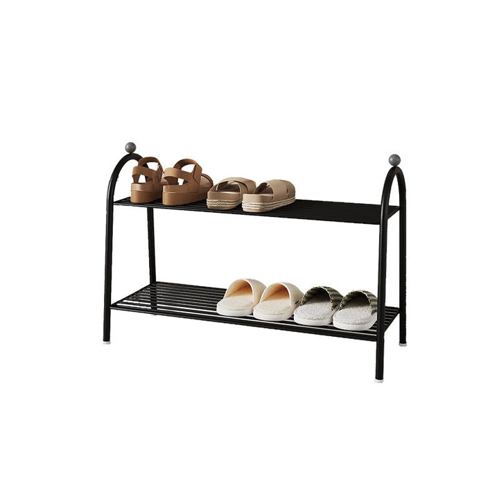 Modern Minimalist Rectangular Rounded Steel PP Shoe Storage 2/3-Tier For Entryways