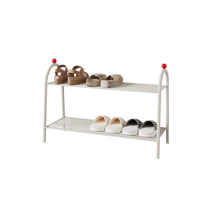 Modern Minimalist Rectangular Rounded Steel PP Shoe Storage 2/3-Tier For Entryways