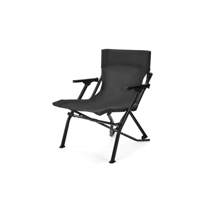 Modern Minimalist Canvas Aluminum Alloy Foldable Ergonomic High-Back Camping Chair Backrest Armrest For Outdoor