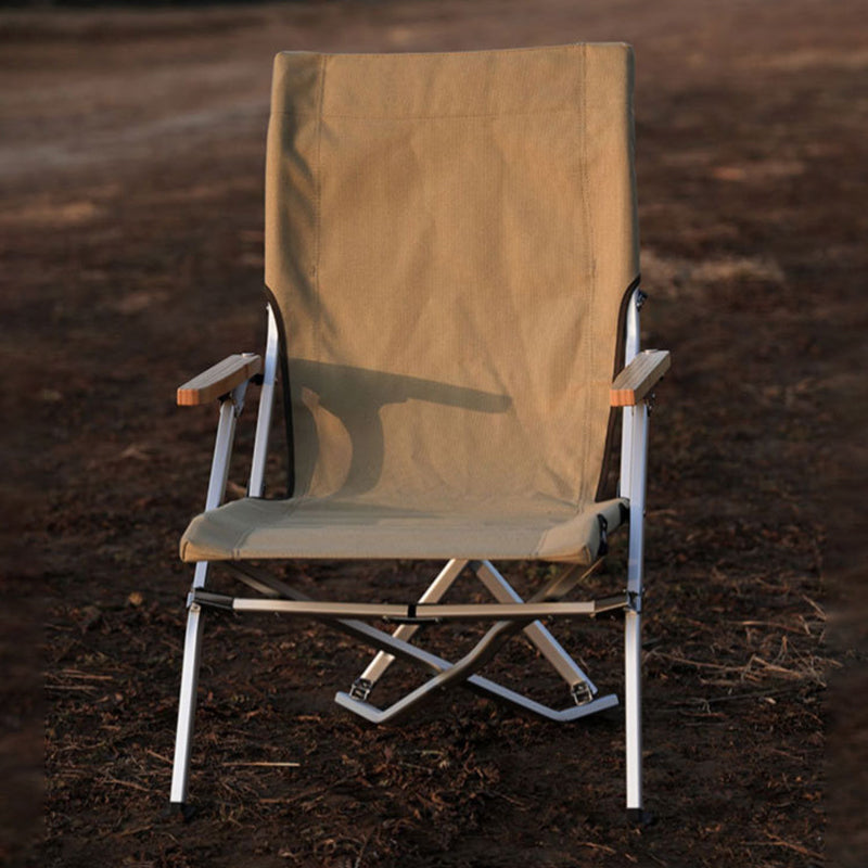 Modern Minimalist Canvas Aluminum Alloy Foldable Ergonomic High-Back Camping Chair Backrest Armrest For Outdoor