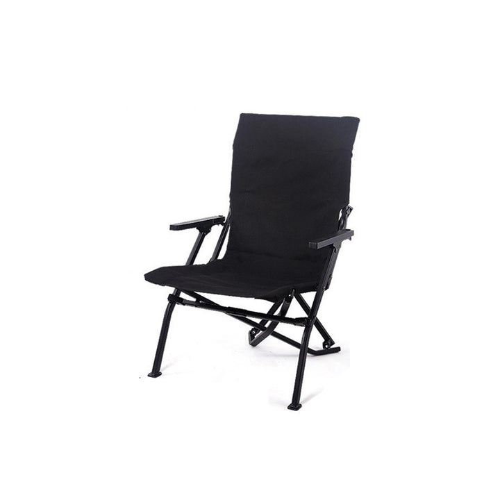 Modern Minimalist Canvas Aluminum Alloy Foldable Ergonomic High-Back Camping Chair Backrest Armrest For Outdoor