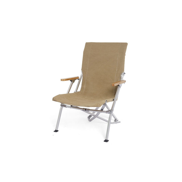 Modern Minimalist Canvas Aluminum Alloy Foldable Ergonomic High-Back Camping Chair Backrest Armrest For Outdoor