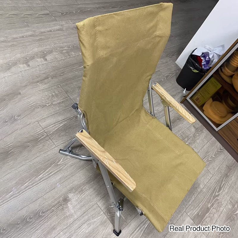 Modern Minimalist Canvas Aluminum Alloy Foldable Ergonomic High-Back Camping Chair Backrest Armrest For Outdoor