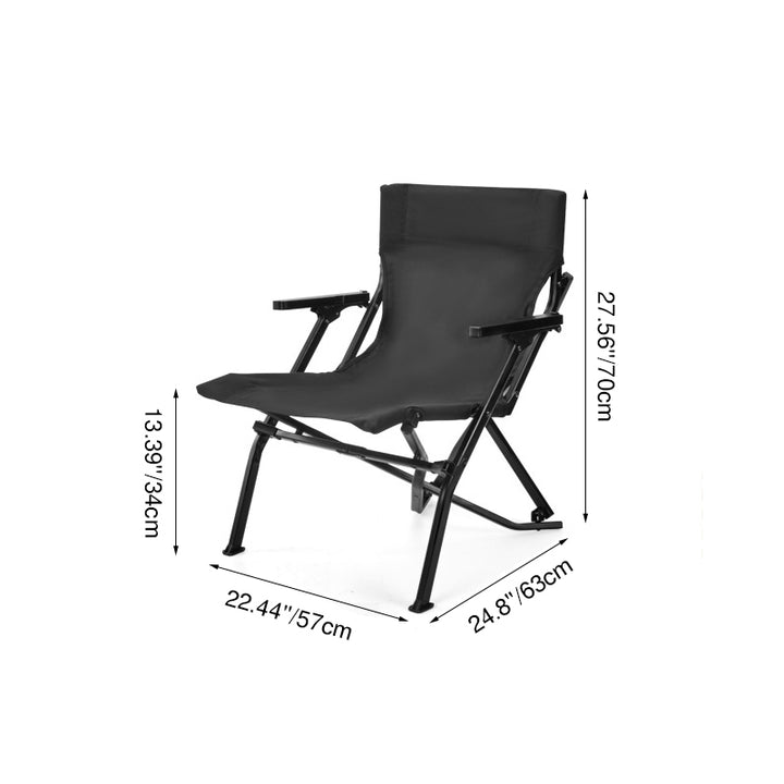 Modern Minimalist Canvas Aluminum Alloy Foldable Ergonomic High-Back Camping Chair Backrest Armrest For Outdoor
