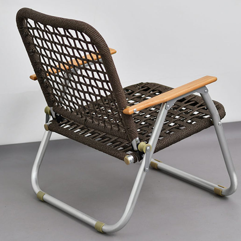 Modern Minimalist Nylon Beech Wood Aluminum Foldable Camping Chair Backrest Armrest For Outdoor